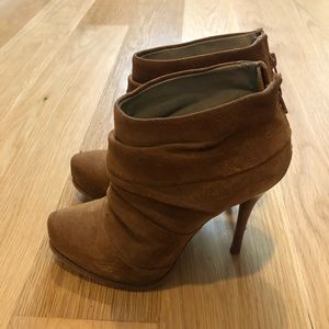 Gunmetal suede tan boots 6
